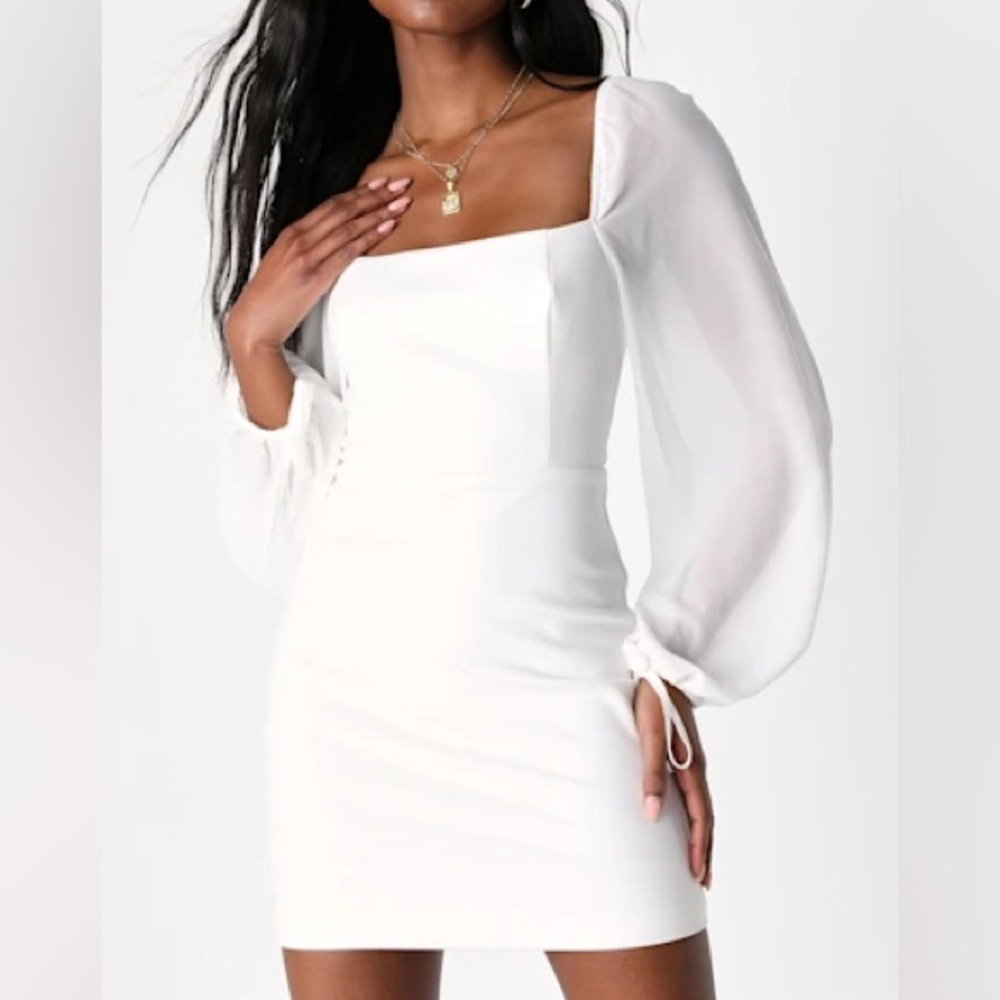 Pink Lily White Chemise with Balloon Sleeves